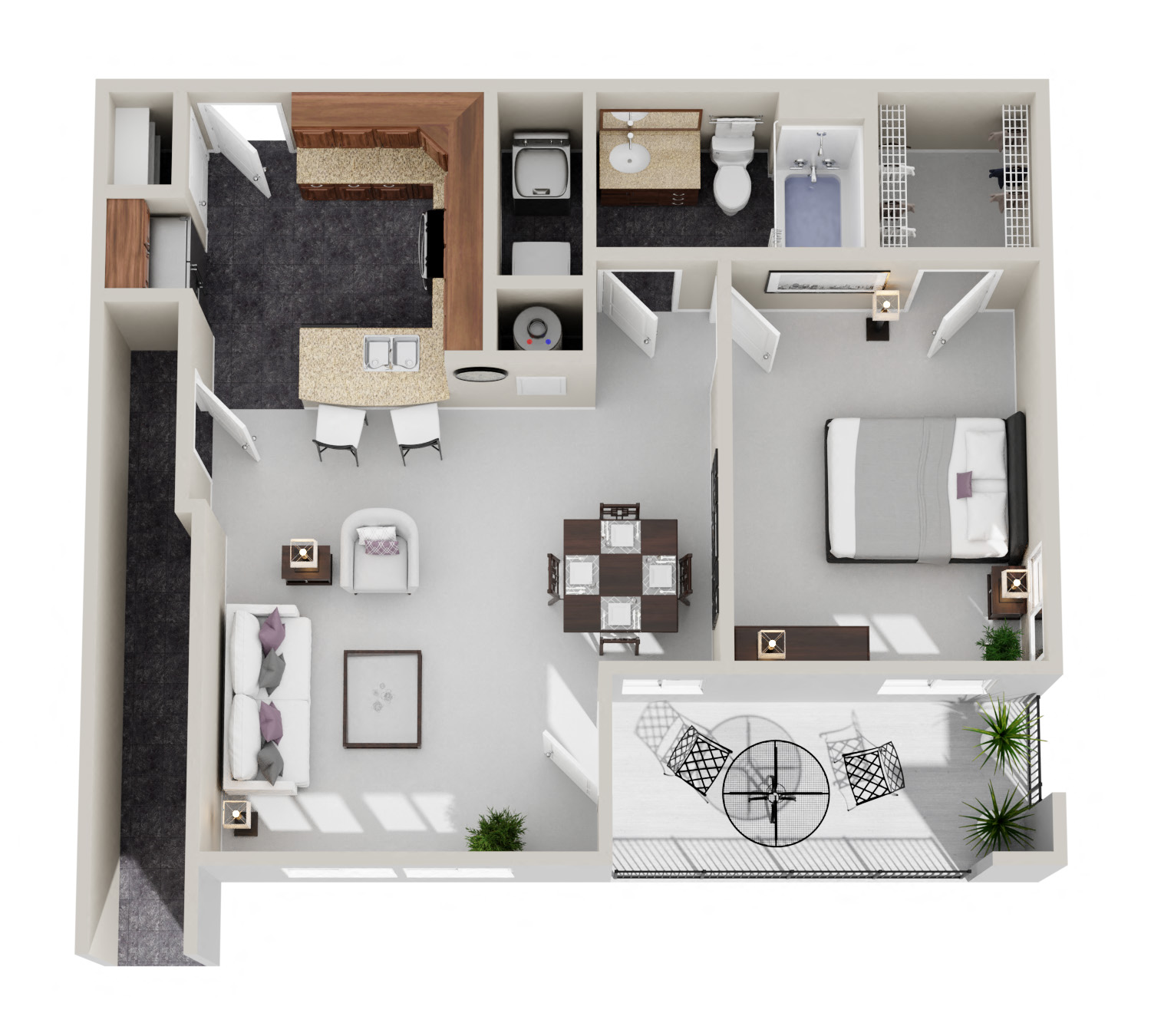 1 Bed 1 Bath (+$120 Attached Garage)