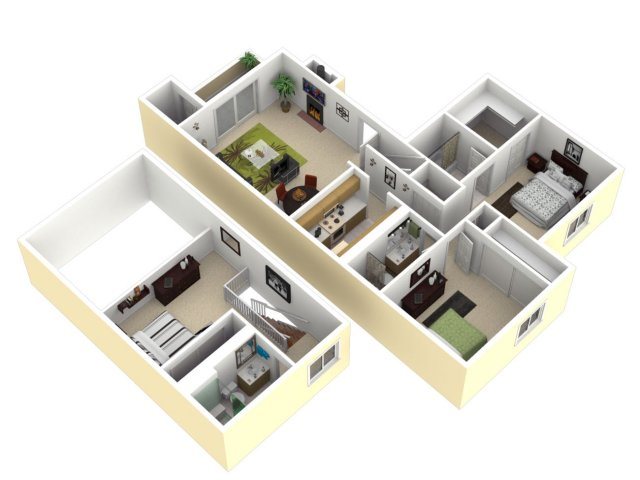 2 Bedroom, 2 Bathroom with Den Floor Plan 4