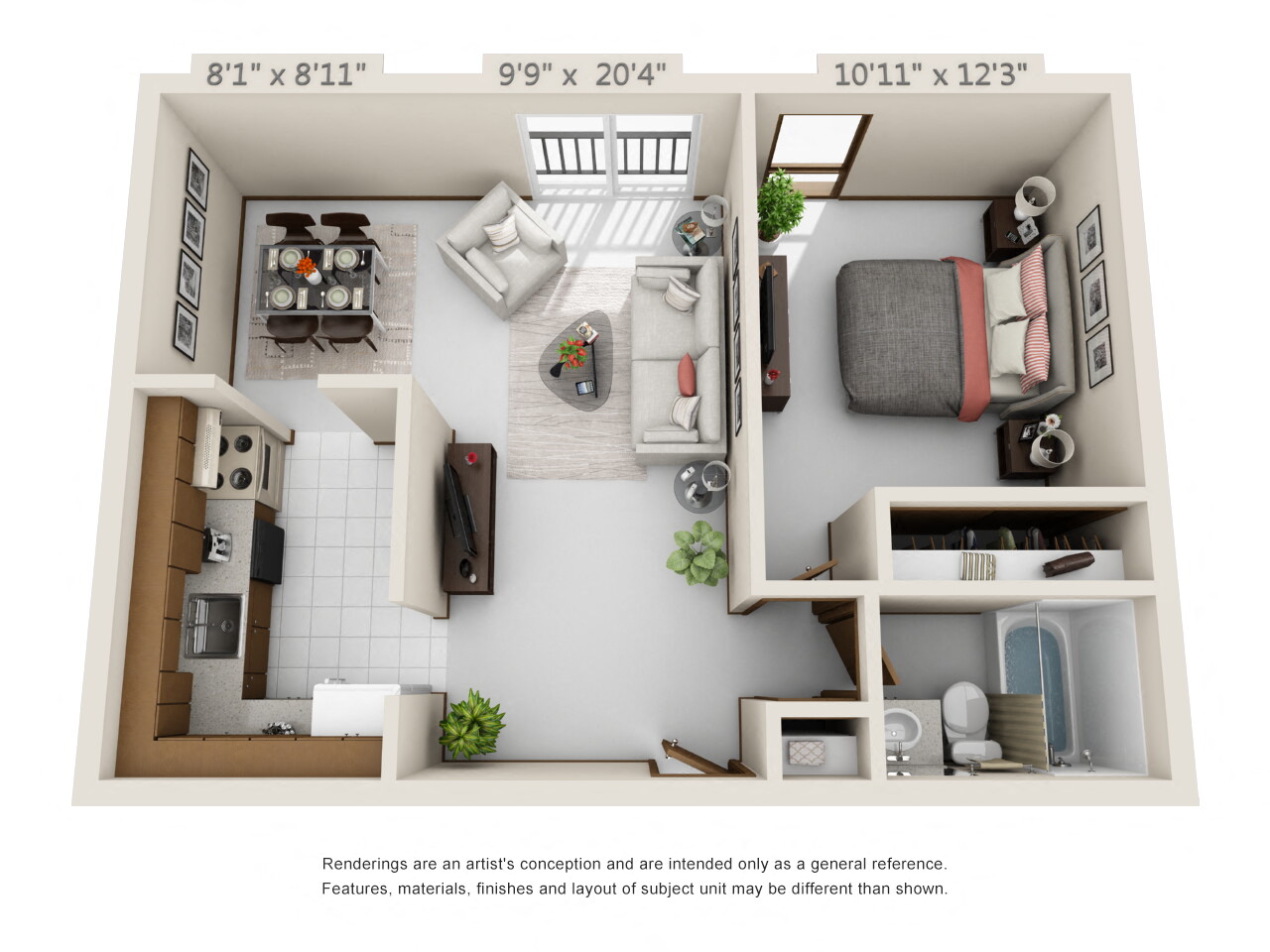 1A Floor Plan at Wayzata Woods Apartments, Wayzata, MN