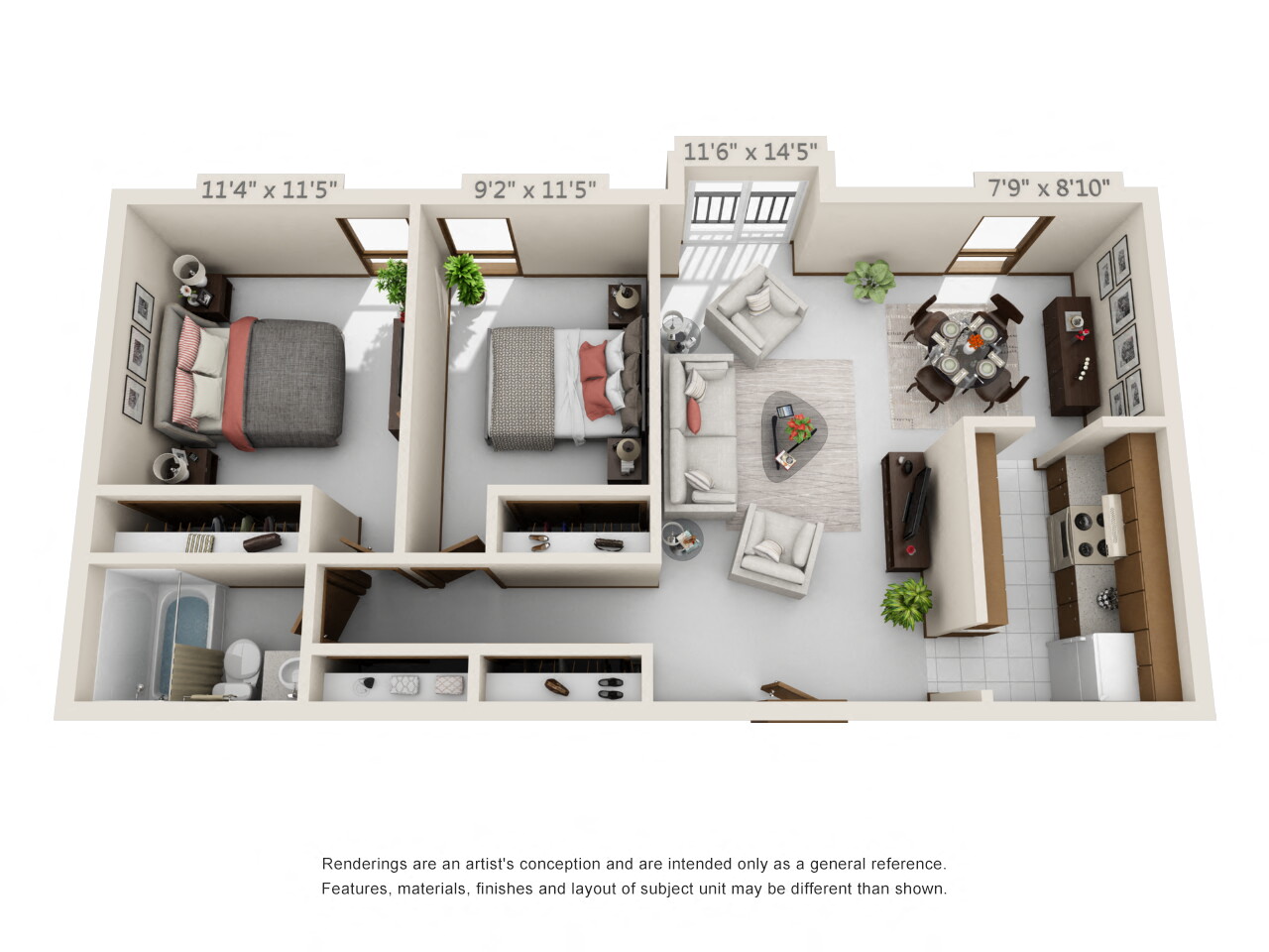 2B Floor Plan at Wayzata Woods Apartments, Wayzata, 55391