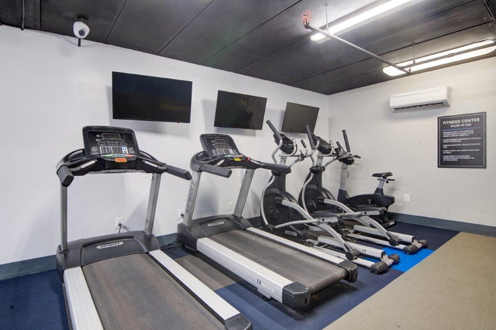 the gym is equipped with state of the art equipment