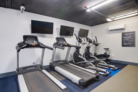 the gym is equipped with state of the art equipment
