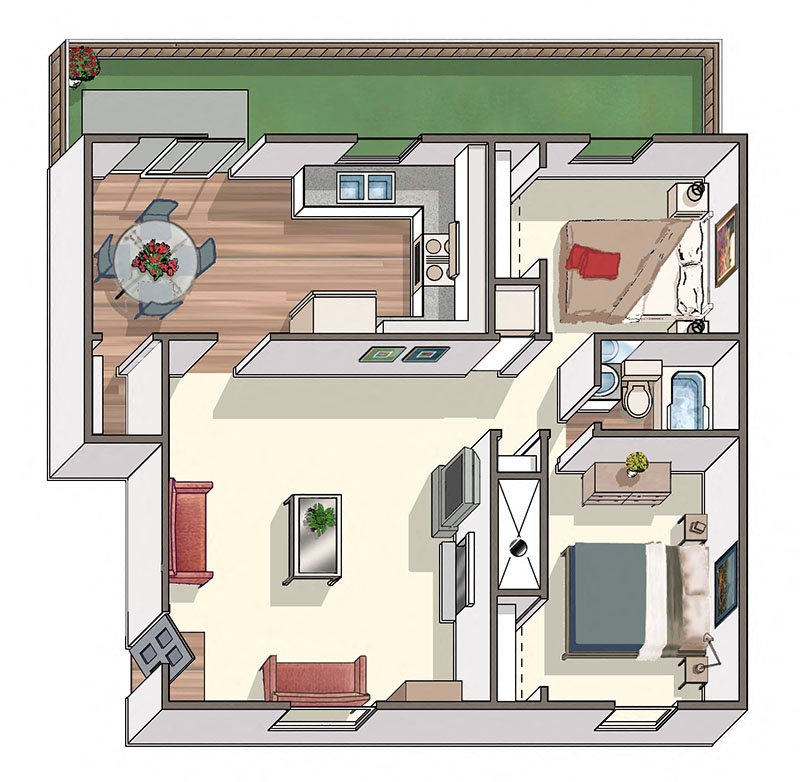 Lafayette Parc | Two Bedrooms Two bedroom floor plan West Covina California | Lafayette Parc Units Available