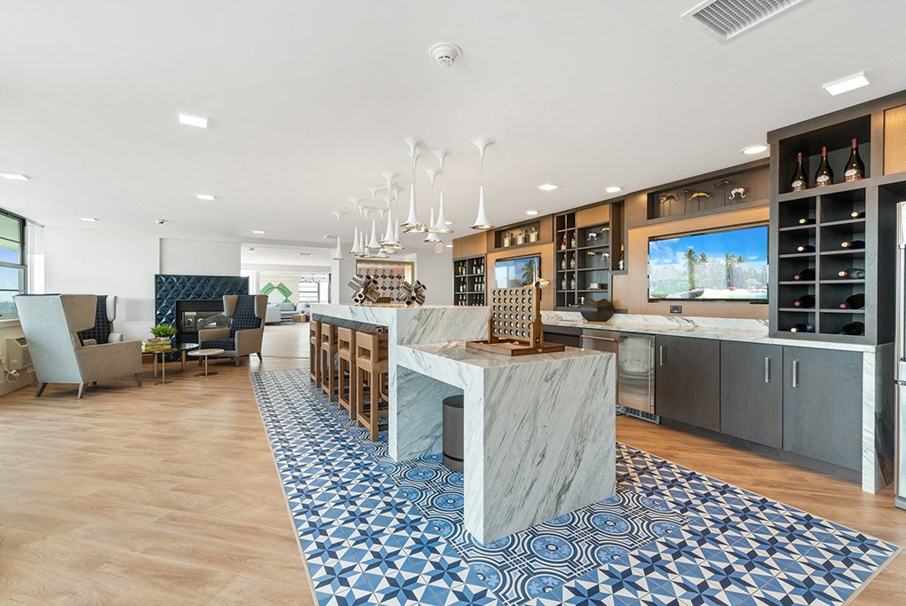 The kitchen at the clubhouse at The Dane in Wynnefield, PA.