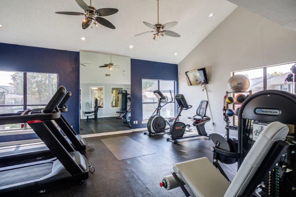 the gym has plenty of equipment for a cardio workout