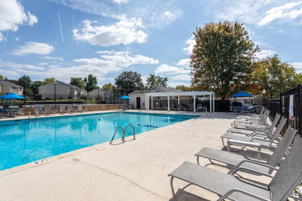the swimming pool at the apartments for rent