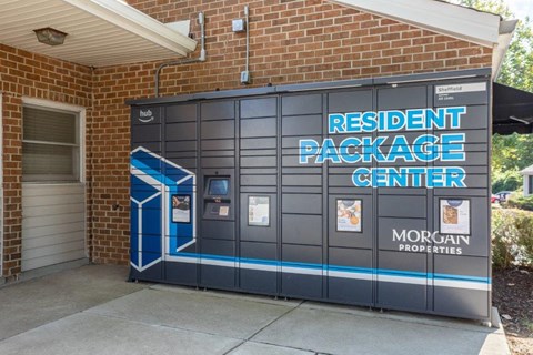 a parking garage door with a sign on it