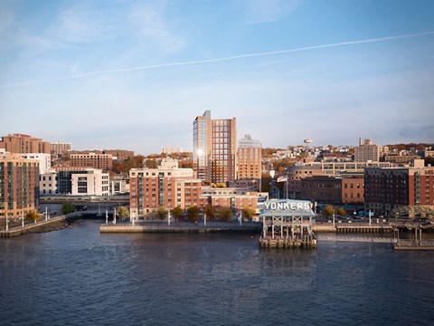 a view of the city from the water