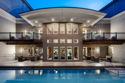 Pool With Clubhouse View at Poplar Creek Apartments, Brookfield, 53045