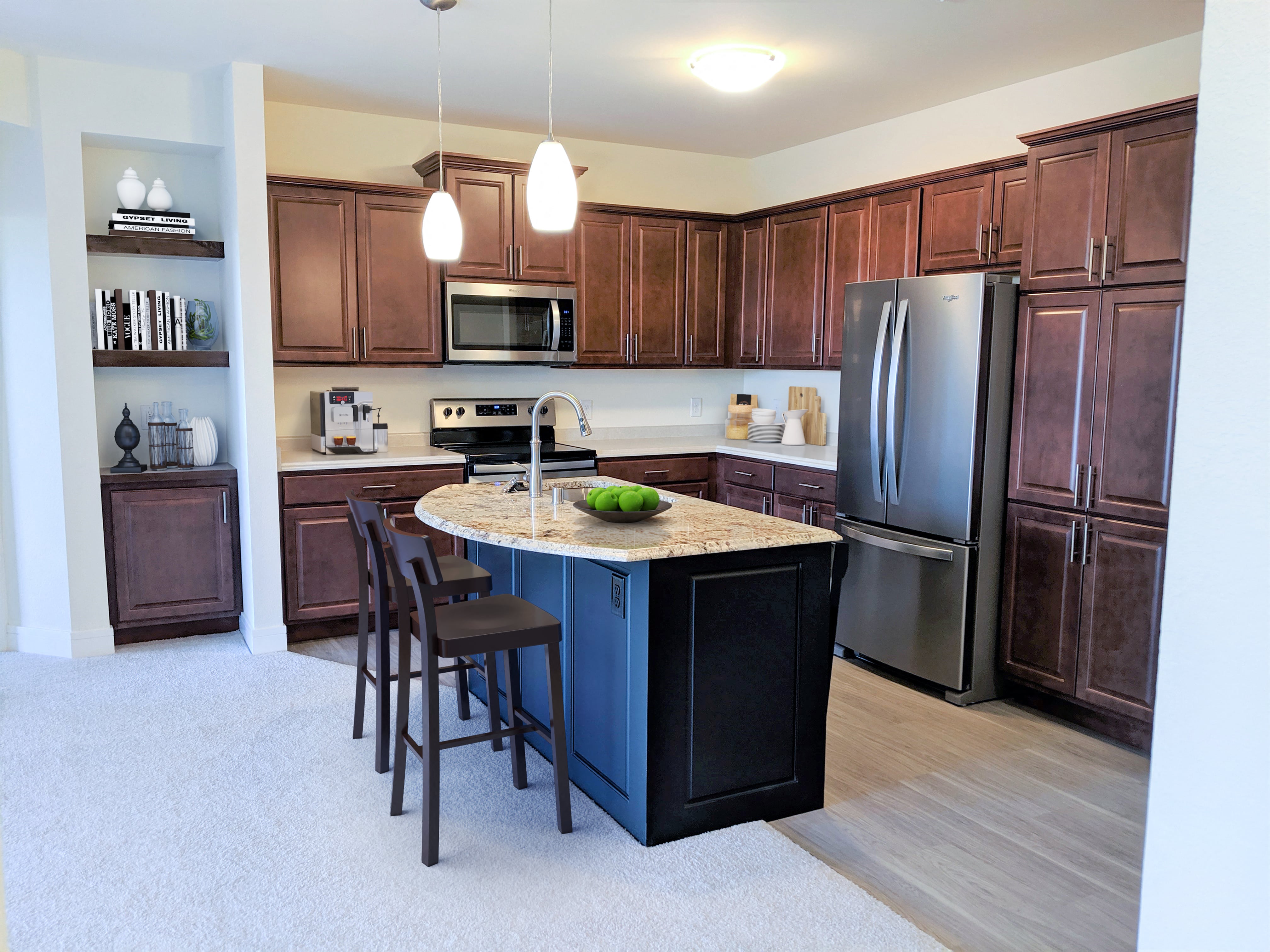 Fully Equipped Island Kitchen at Poplar Creek Apartments, Wisconsin