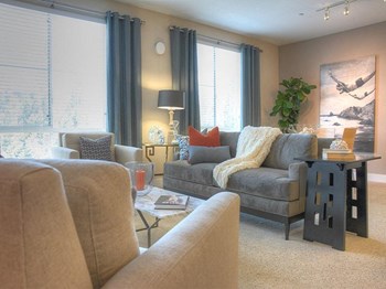 Model apartment home living room