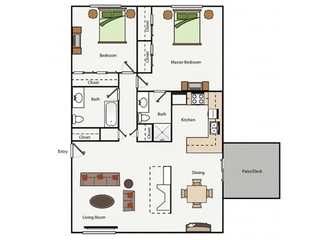 Two Bedroom Two Bathroom