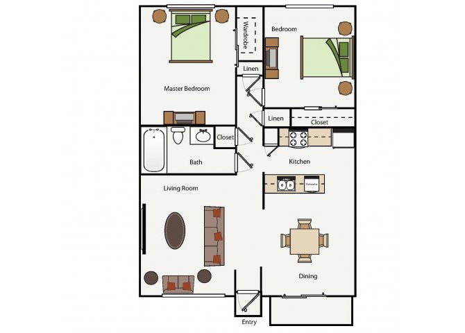 Two Bedroom One Bathroom