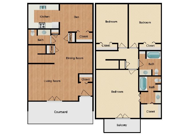 3 Bed 2.5 Bath A Floor Plan 6