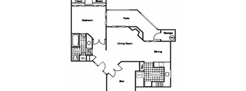 A4 1 Bed 1 Bath Floor Plan at Country Brook Apartments, 4909 West Joshua Blvd, Arizona