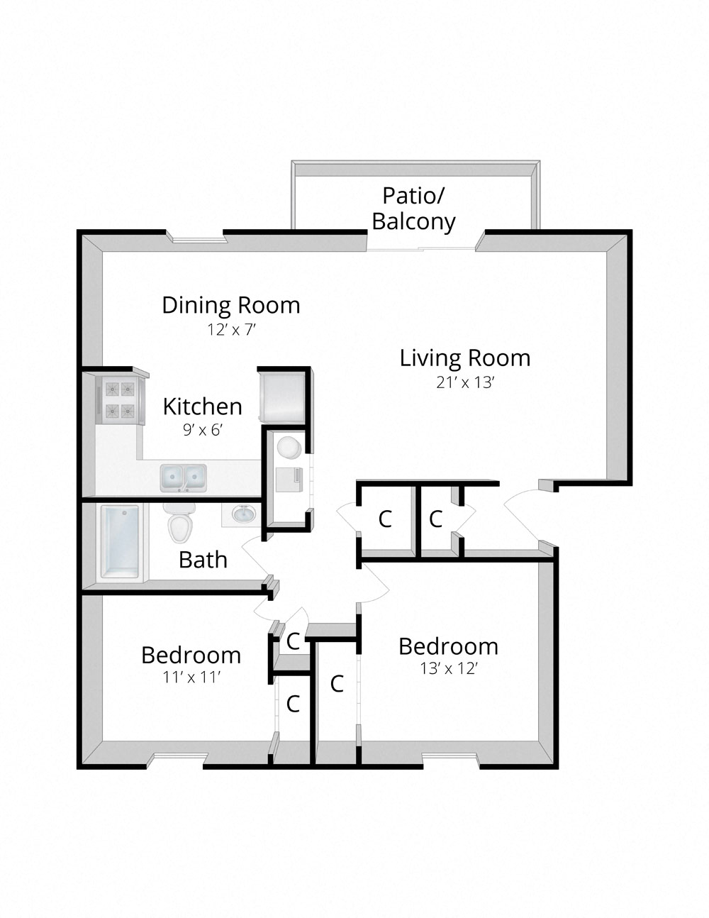 302 Village Drive 1-3 Beds Apartment for Rent - Photo Gallery 9