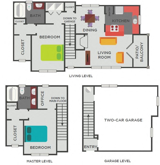 2 bed 2bath B5 Floor Plan  at The Berkeley Apartments, Georgia, 30096
