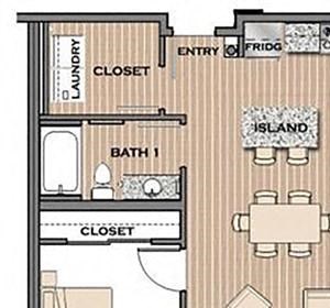2 Bed, 2 Bath, 1041 sq. ft. The Boulevard accessible