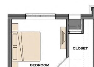 1 Bed, 1 Bath, 785 sq. ft. The Drive