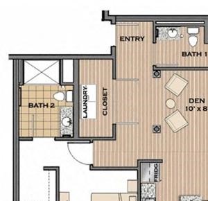 2 Bed, 2 Bath, 1369 sq. ft. The Greens