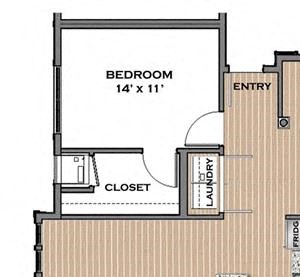 1 Bed, 1 Bath, 950 sq. ft. The Passage