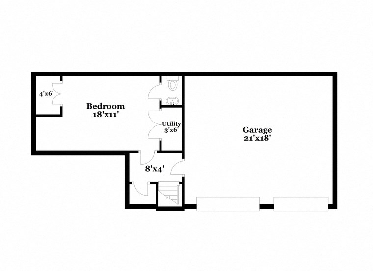 a floor plan of a house with a bedroom and a living room
