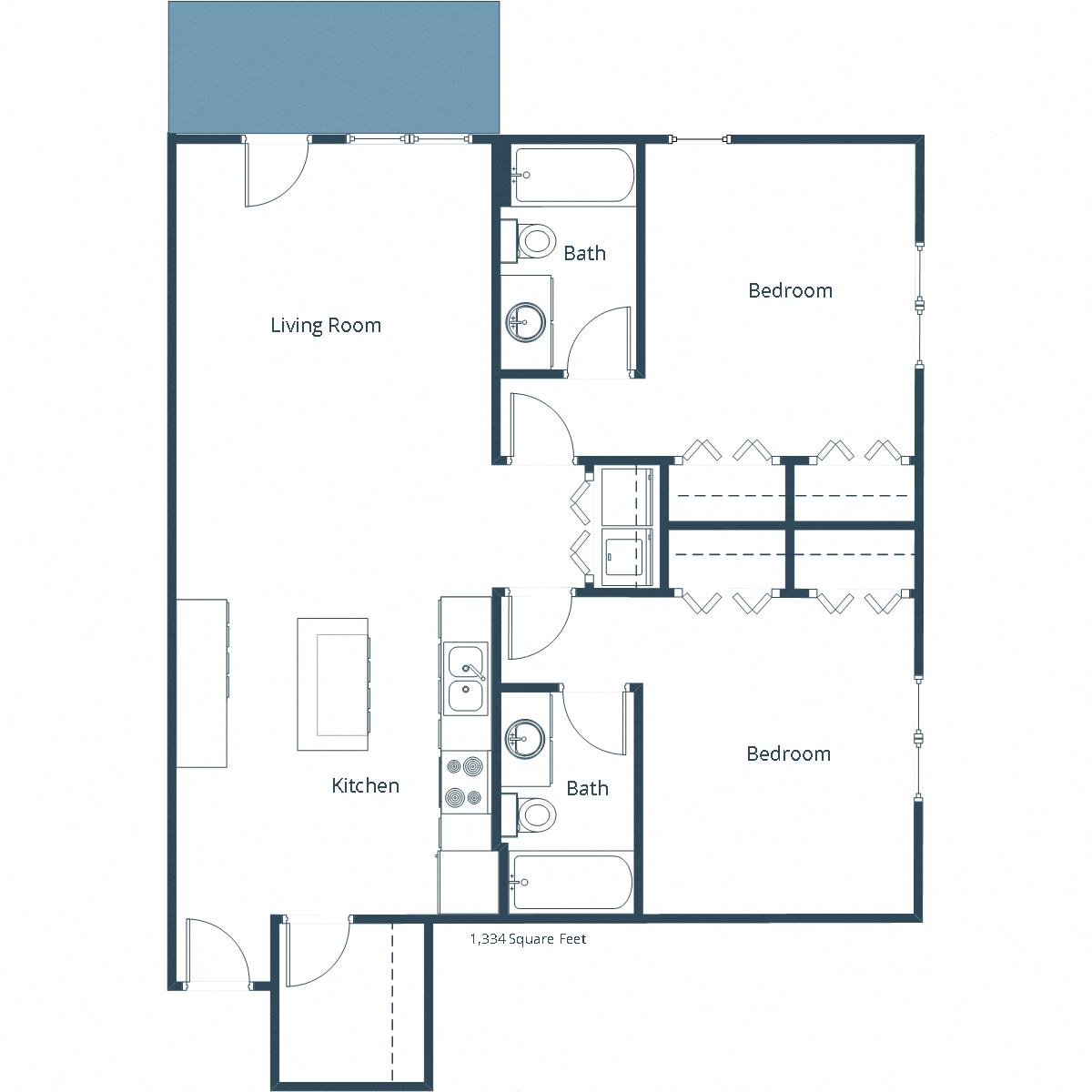 29 West Apartments | Two Bedroom Floor Plan C