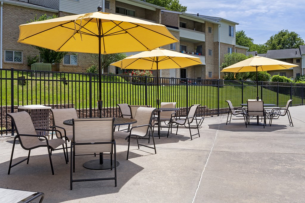 Shaded Chairs Shaded Chairs at The Apartments at Saddle Brooke, Cockeysville, Maryland