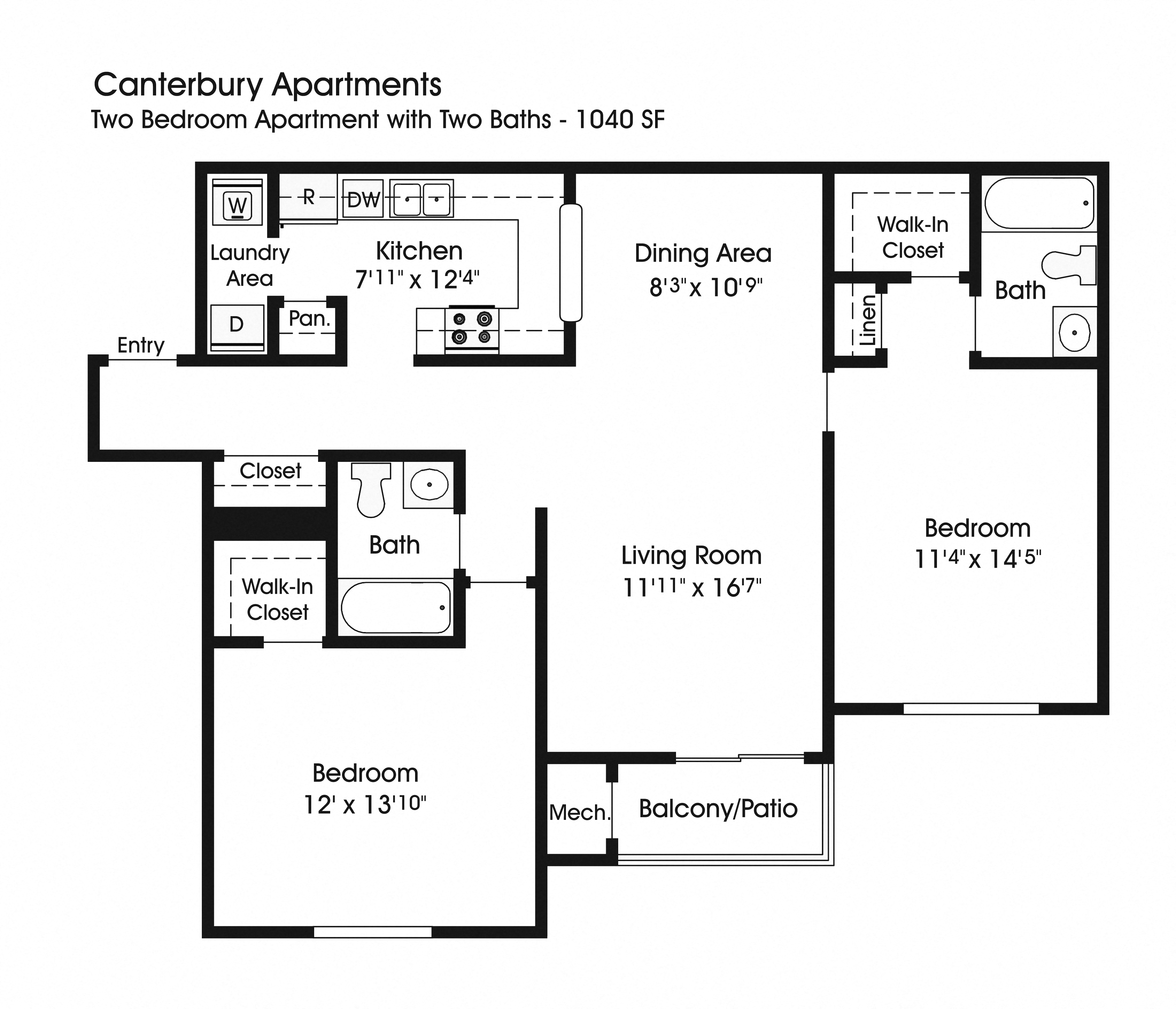 2 Br 2 Ba with Patio at The Apartments at Canterbury, Rosedale, 21237