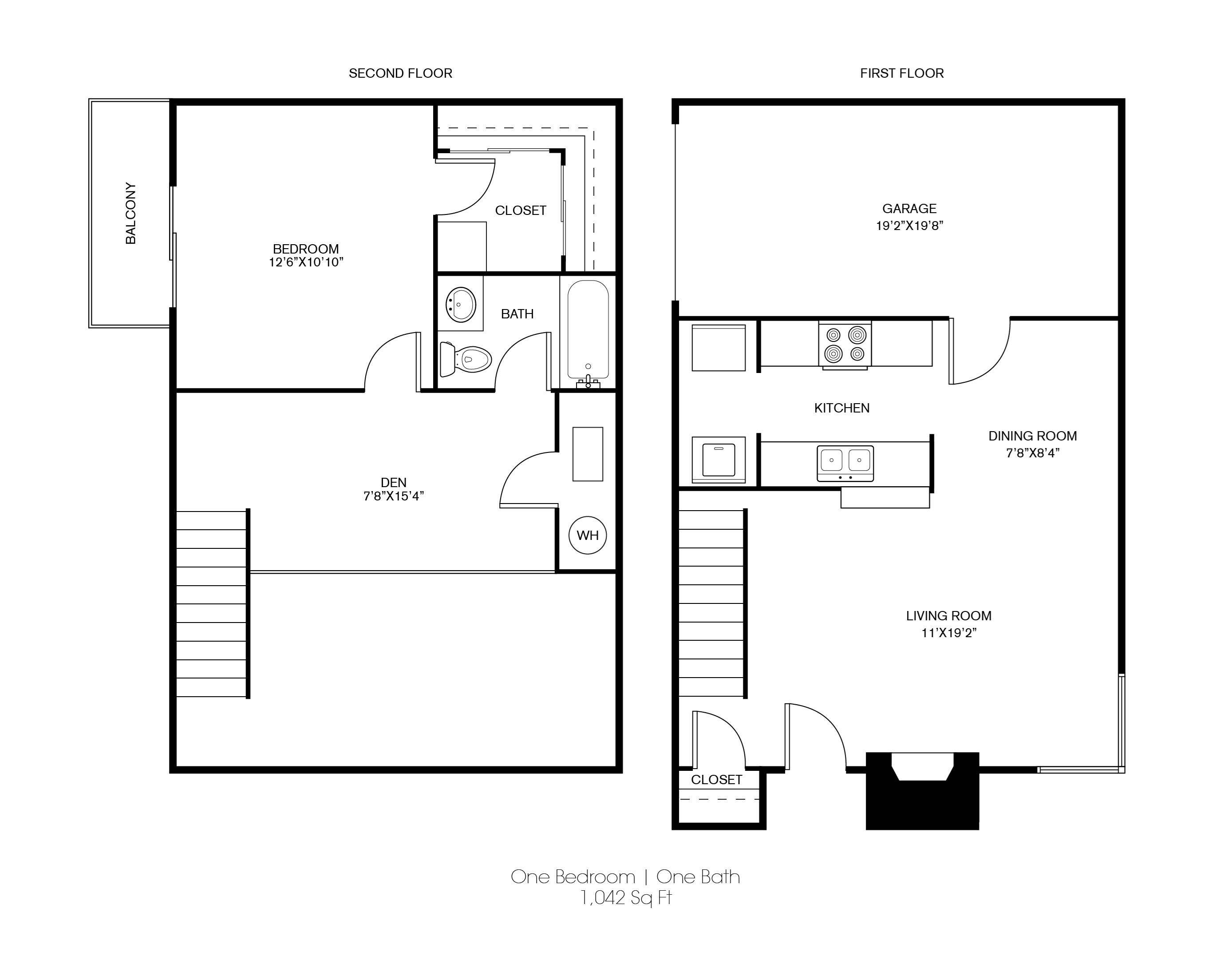 1 Bed 1 Bath 1042sqft Floor Plan 1