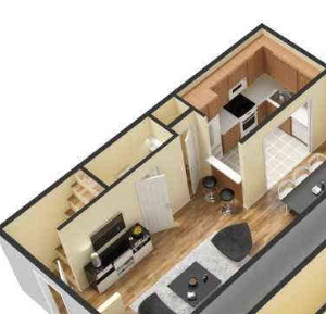 2 bed 1.5 bath 925 sq. ft.