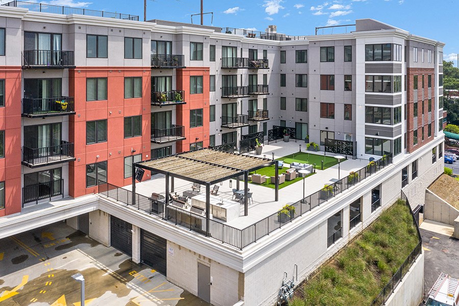 Exterior rendering of The Kelly apartment building in Bala Cynwyd, PA
