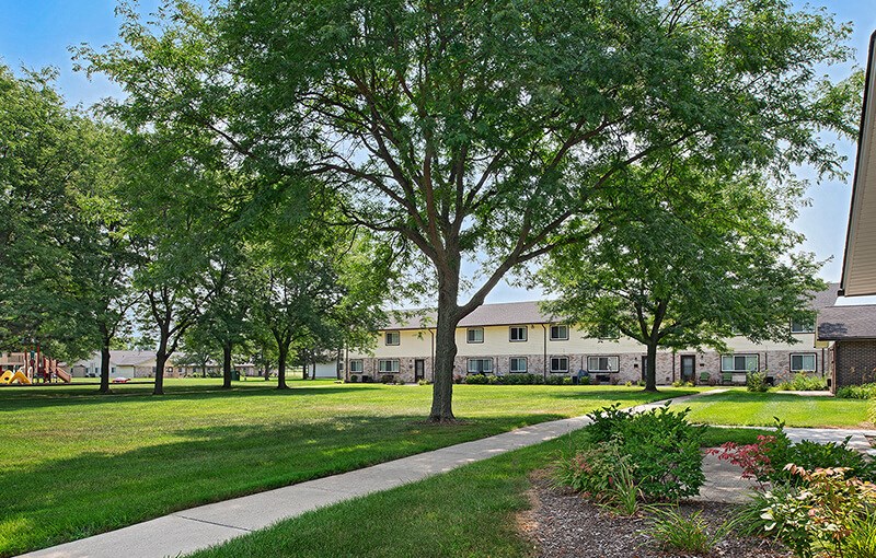 our apartments are located in a quiet neighborhood with trees