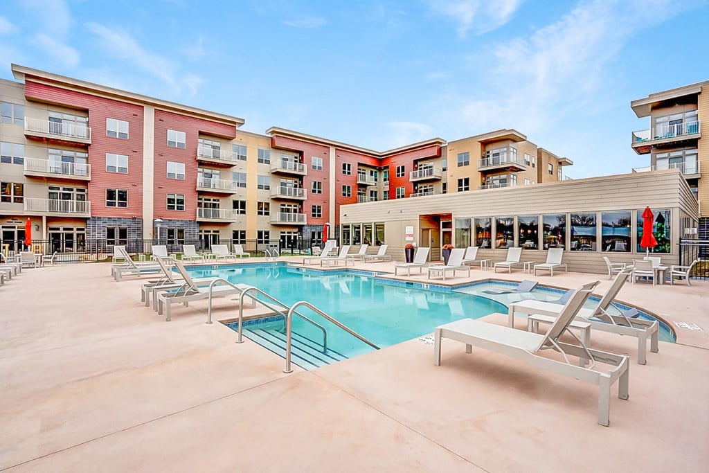 the swimming pool at our apartments