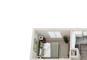 The Village 3 Bedroom 2 Bath 1,385 sf 3D Floor Plan The Village 3 Bedroom 2 Bath 1,385 sf 3D Floor Planat The Village Apartments, Raleigh