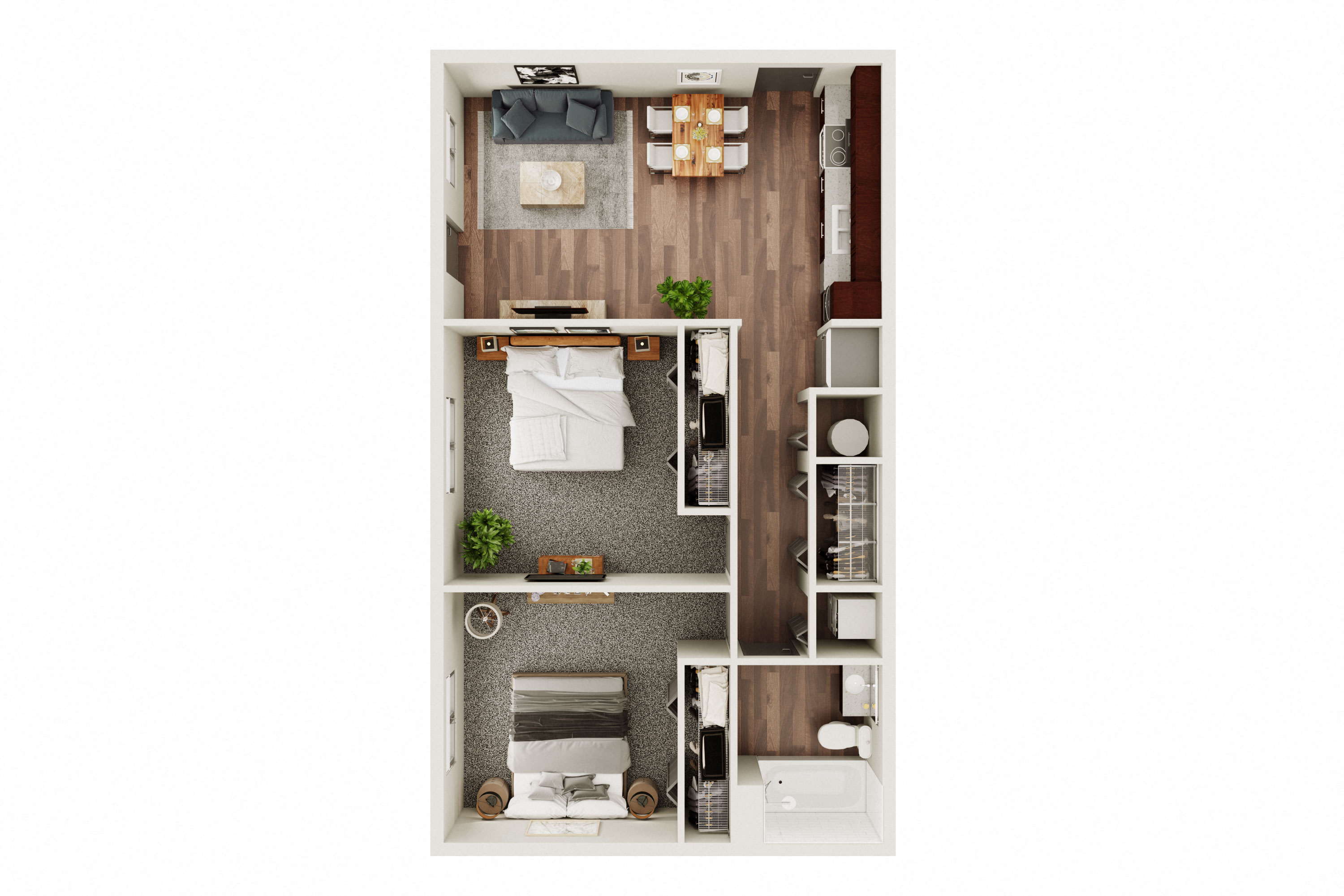 New 2 Bed 1 Bath Floor Plan C at Rock Creek, Billings