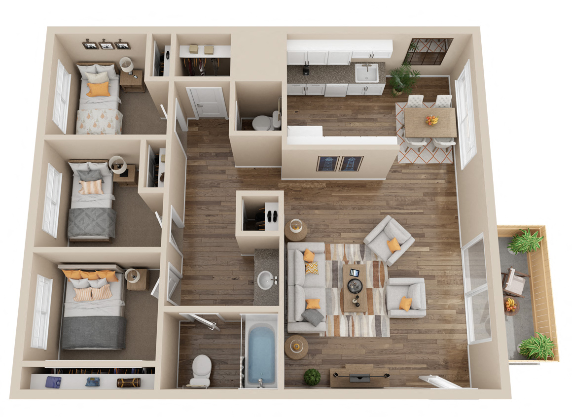 3 bed 2 bath at Woodland Village Apartments , California, 95695