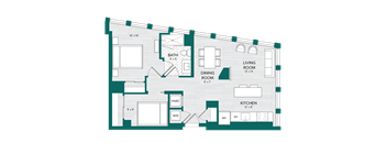 1 Bed 1 Bath Den-D10