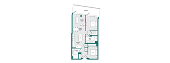 1 Bed 2 Bath Den-D11