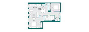 1 Bed 1 Bath Den-D8.1