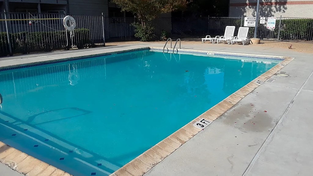 the pool at our apartments is clean and ready for us to use
