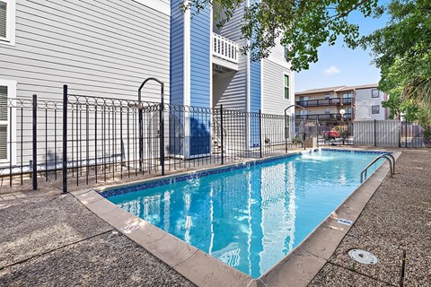 our swimming pool is in front of our building and has a fence around it
