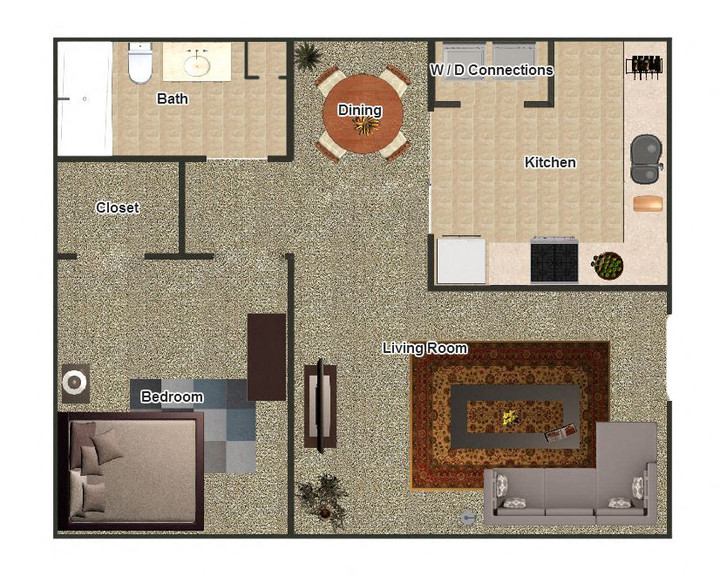 1 Bedroom / 1 Bathroom