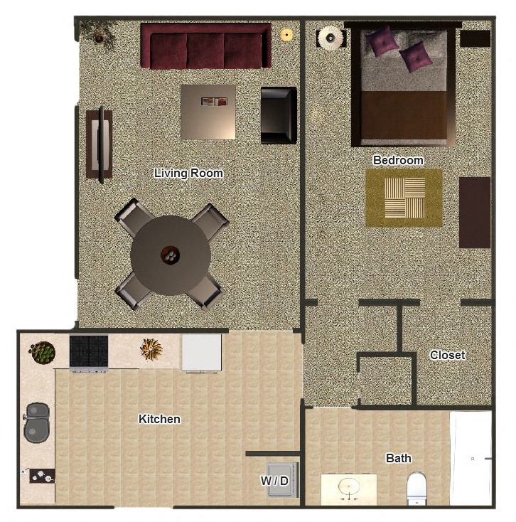 1 Bedroom / 1 Bathroom