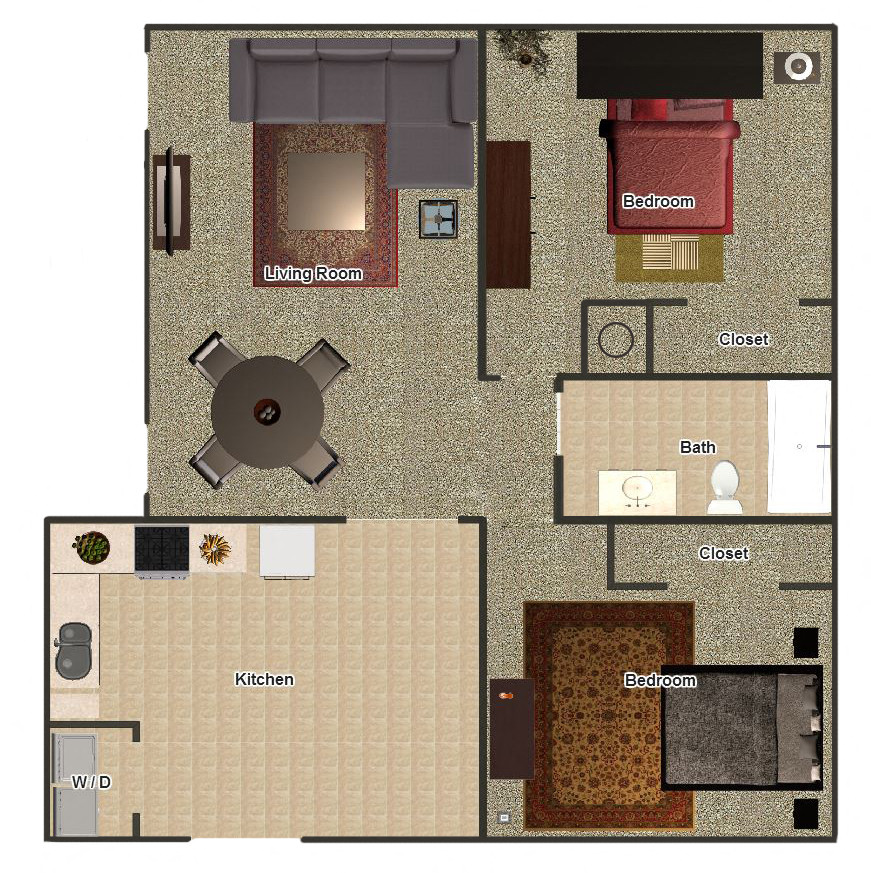 2 Bedroom / 1 Bathroom