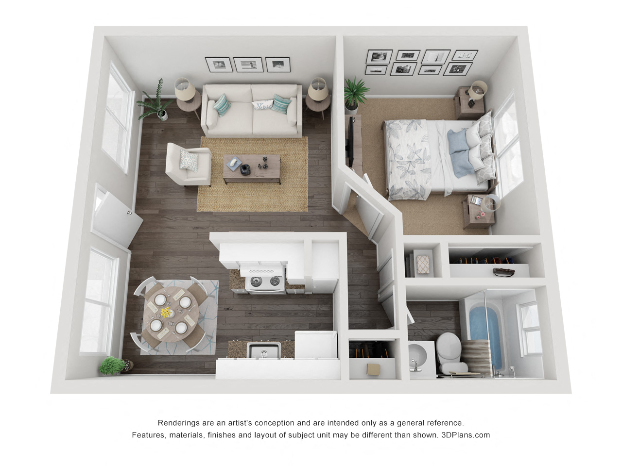 Residence 1 Upgraded 3D floor plan