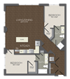 2 bedroom 2 bathroom Floor plan D 2 bedroom 2 bathroom Floor plan D at 672 Flats, Arlington, VA, 22203