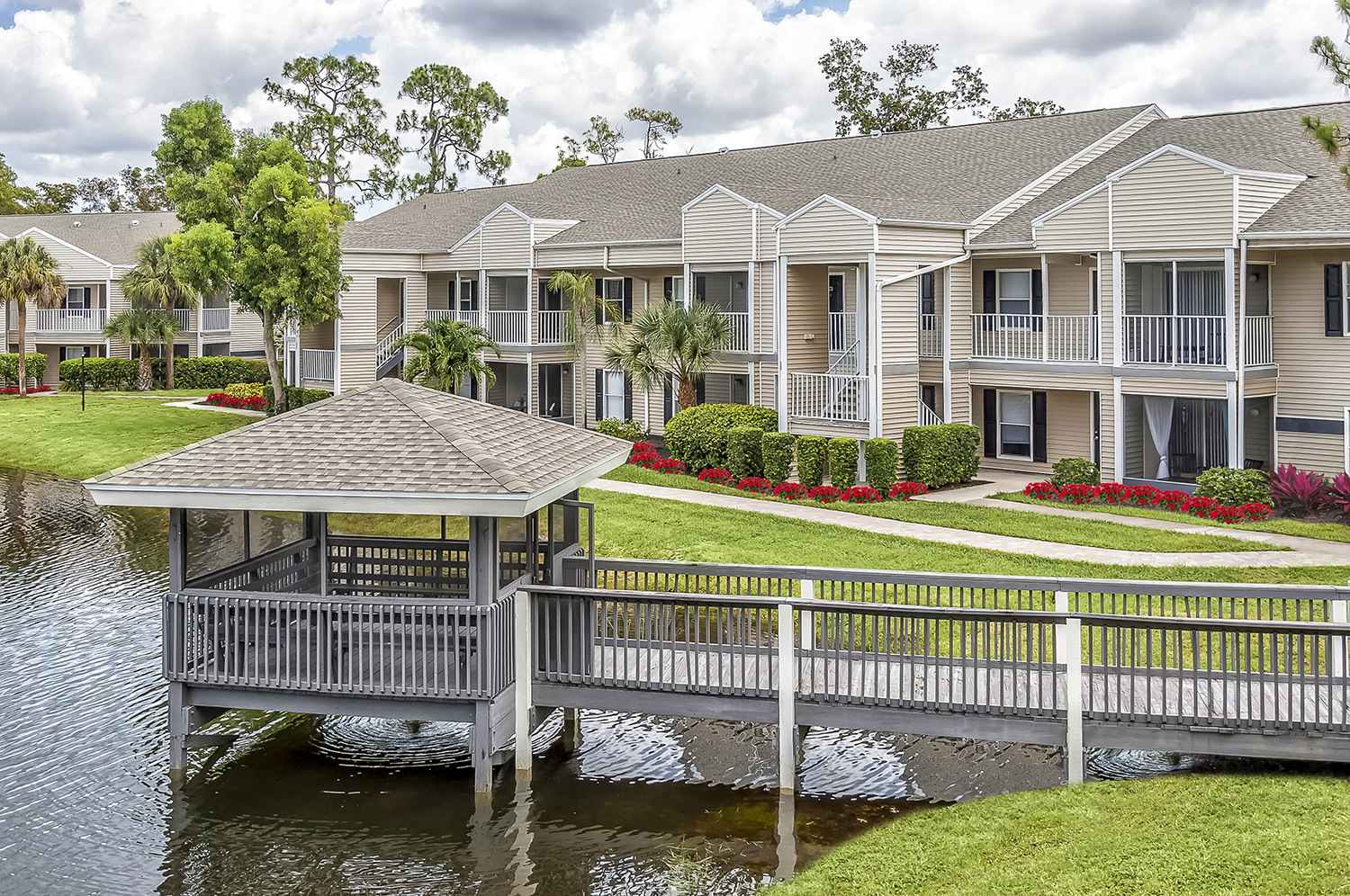 Lake and Gazebo at Brantley Pines Apartments in Ft. Myers, FL