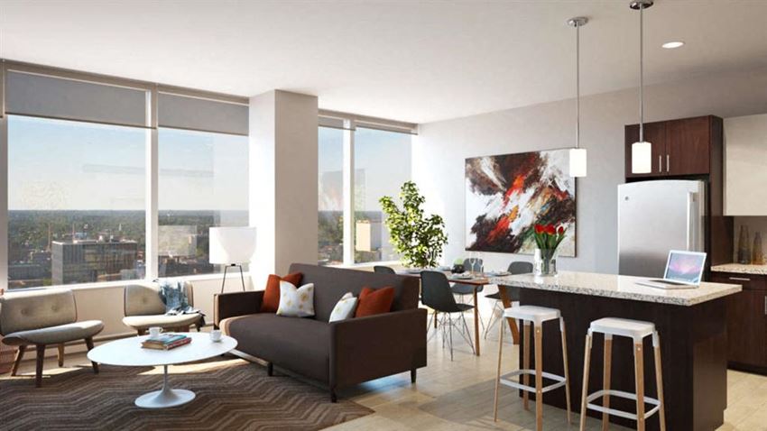 Furnished living room and Kitchen Finished Living room and kitchen_Tower on Maumee, Toledo, OH, 43604 - Photo Gallery