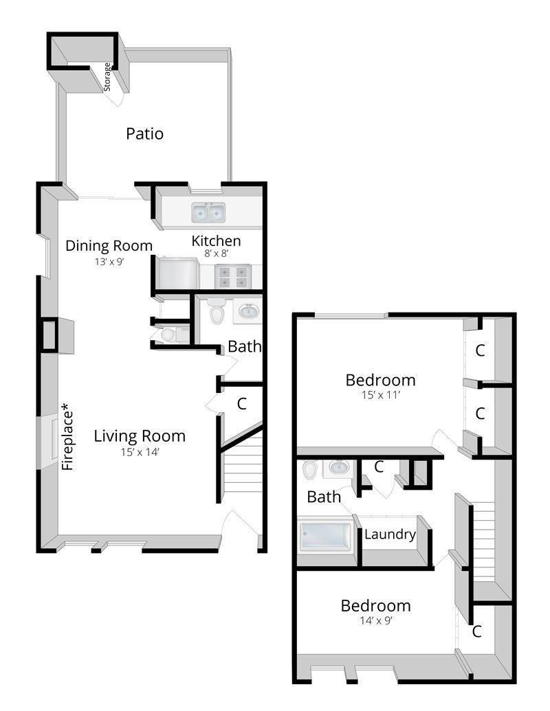 2 Bedroom Townhome in Castleton